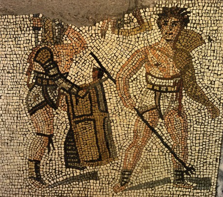 Gladiators Mosaic 1st Century Ad Roman - Foto de stock de contenido ...