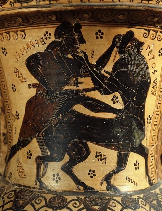 Herakles Killing Centaur Nessos Blackfigure Amphora Editorial Stock ...