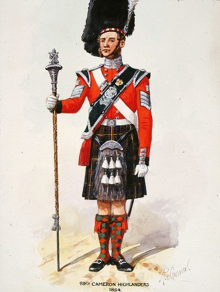 Drum Major 79th Cameron Highlanders 1854 Editorial Stock Photo - Stock 