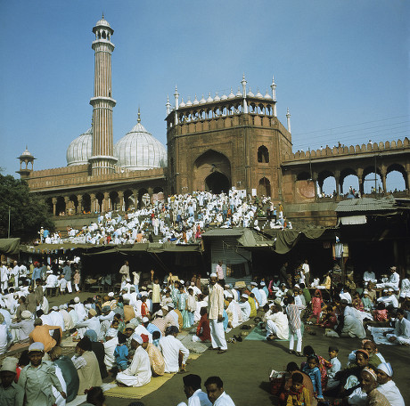 Grand Mosque 17th Century New Delhi Editorial Stock Photo - Stock Image ...