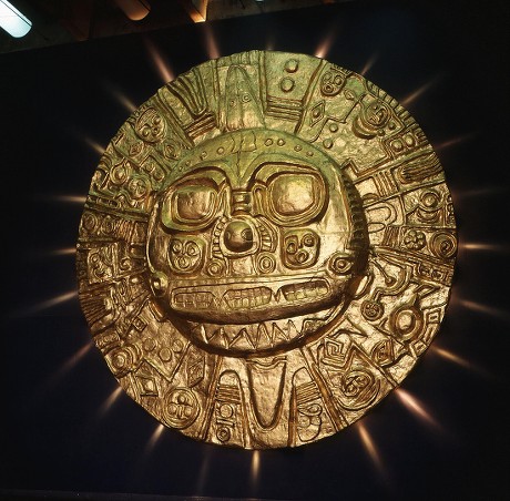 Peru Gold Inca Sun Plate National Editorial Stock Photo - Stock Image ...