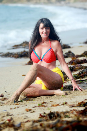 65-year-old glamour model Suzy Monty, Cornwall, UK - 23 Aug 2016