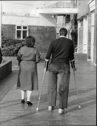 Pc John (jon) Gordon Who Lost Both Legs In The Ira Bombing Of Harrods Last Year With His Wife Sheila. He Recently Took His First Steps On His New Artificial Legs And Is Now Looking To Return To Work. (for Full Caption See Version) Box 706 503081628 A