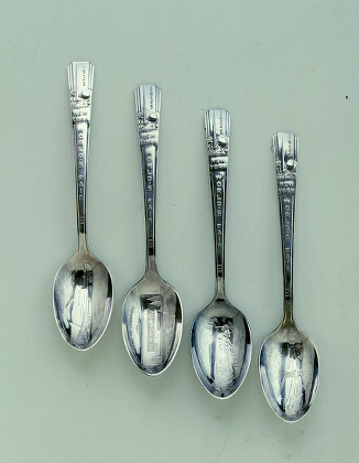 Silverplated Spoons By William Rogers Manufacturing Editorial Stock 