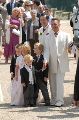 The wedding of gay surrogate fathers Tony Barlow and Barry Drewitt at Hylands House, Chelmsford, Essex - 01 Jul 2006