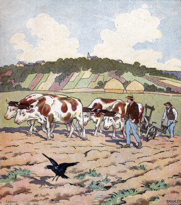 Ploughing Fields Illustration Le Chasseur Francais Editorial Stock