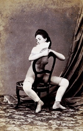 267px x 420px - Nude Woman Sitting Astride Chair Fanning Editorial Stock Photo - Stock  Image | Shutterstock