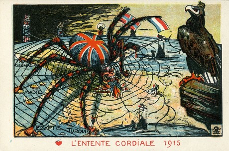 German Antienglish Wwi Postcard Lentente Cordiale Editorial Stock Photo ...