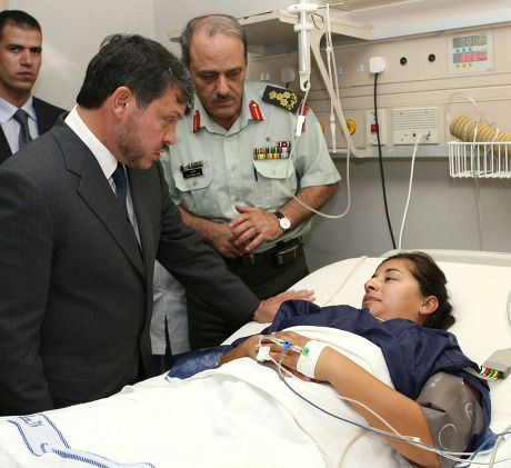 King Abdullah II of Jordan visiting victims of a recent terrorist attack in Amman, Jordan - 05 Sep 2006