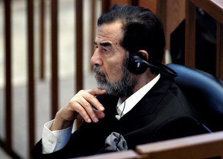 Former Iraqi President Saddam Hussein Listens Editorial Stock Photo ...