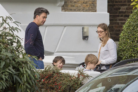 Ed Milliband Outside His Home In Nw5 During The Labour Party Conference.