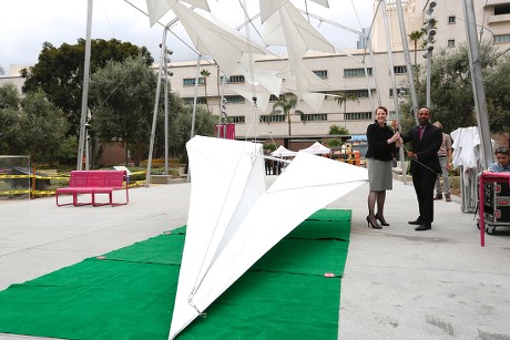 Paper Airplane art installation in Grand Park, Los Angeles, USA - 13 Sep 2016