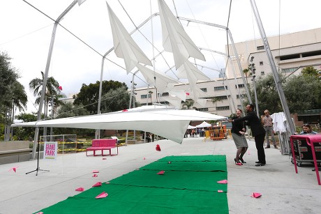 Paper Airplane art installation in Grand Park, Los Angeles, USA - 13 Sep 2016
