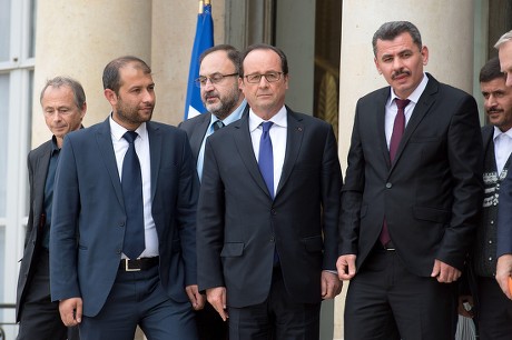 President of the White Helmets and President of the city council for Aleppo visit to Paris, France - 19 Oct 2016