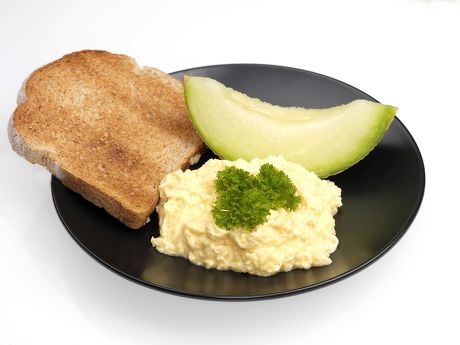 Scrambled Eggs Wholemeal Toast Editorial Stock Photo - Stock Image