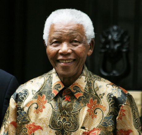 Nelson Mandela visiting Gordon Brown at 10 Downing Street, London ...