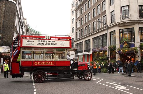 The world's only surviving operational B-type bus returns to its home in time for the reopening of the London Transport Museum, Britain - 31 Oct 2007
