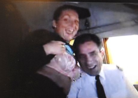 French stewardess filmed performing striptease for pilot during a picture