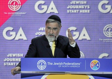 Rabbi Lord Jonathan Sacks addresses the General Assembly of the Jewish Federations of North America, Washington DC, USA  - 13 Nov 2016
