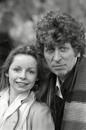 Photo Call for BBC TV Series 'Doctor Who', featuring Tom Baker, as the Fourth Doctor, and Lalla Ward, as Romana, taken at Japanese Garden at Hammersmith Park, next to BBC Television Centre, White City, West London UK - 1979