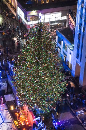 Rockefeller Center Christmas Tree Aerial View Editorial Stock Photo