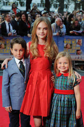 'What We Did On Our Holiday' Premiere at the Odeon Westend Bobby Smalldridge Emilia Jones and Harriet Turnball