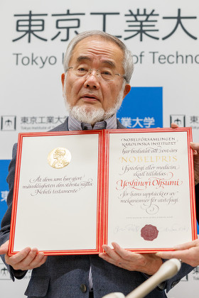 Nobel Prize in Physiology or Medicine winner press conference, Tokyo, Japan - 14 Dec 2016