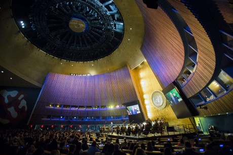 New York Philharmonic Performs at UN to Honour Secretary-General, New York, USA - 14 Dec 2016