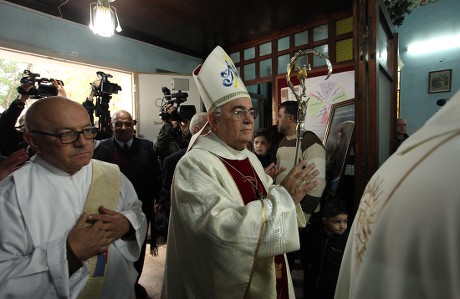 Archbishop of Westminster leads Sunday mass at Der Latin church, Gaza City, Palestinian Territory - 18 Dec 2016