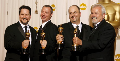 (l-r) John Knoll Hal Hickel Charles Gibson and Allen Hall Hold Their Oscars For Achievement in Visual Effects For 'Pirates of the Caribben: Dead Man's Chest' at the 79th Annual Academy Awards at the Kodak Theatre in Hollywood California Sunday 25 February 2007