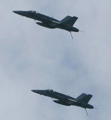 Two F18s Fly Over Nuclear Powered Editorial Stock Photo - Stock Image ...