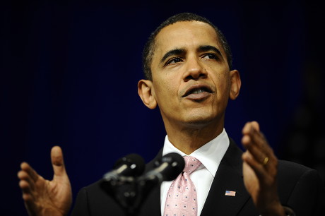 Us President Barack Obama Gestures During Editorial Stock Photo - Stock ...