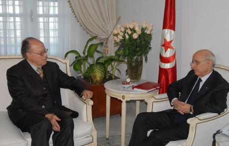 Tunisian Prime Minister Mohamed Ghannouchi R Editorial Stock Photo