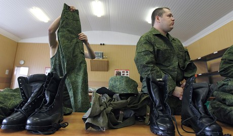 Young Conscripts Put On Their Newly Editorial Stock Photo - Stock Image ...