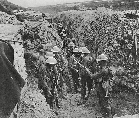 Lancashire Fusiliers Trench Seen Fixing Bayonets Editorial Stock Photo ...