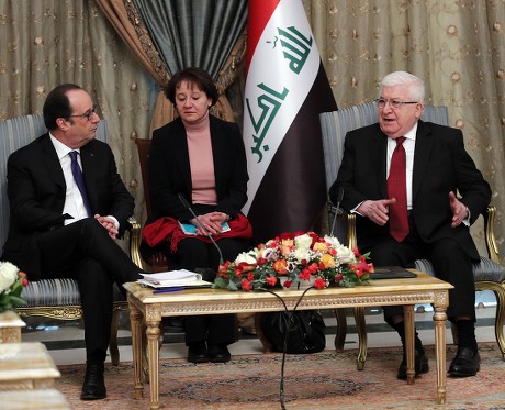 French President Francois Hollande in Baghdad, Iraq- 02 Jan 2017