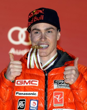 Erik Guay Canada Poses His Gold Editorial Stock Photo Stock Image