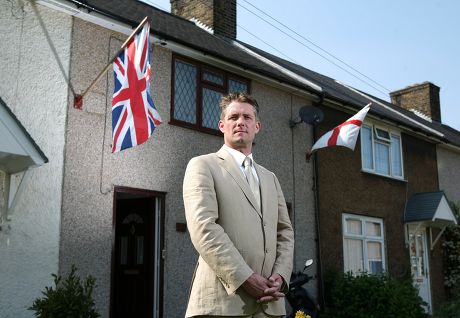Richard Barnbrook, leader of the BNP in Barking and Dagenham, outside his home in East London, Britain - 21 May 2008