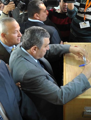 Egyptian Prime Minister Essam Sharaf Casts Editorial Stock Photo