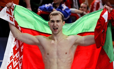 Andrei Krauchanka Belarus Celebrates After Winning Editorial Stock