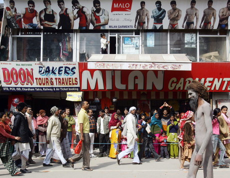 People Watch Indian Naga Sadhus Naked Editorial Stock Photo - Stock