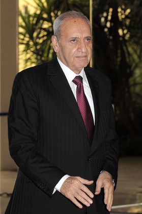 Lebanese Parliament Speaker Nabih Berri Arrives Editorial Stock Photo