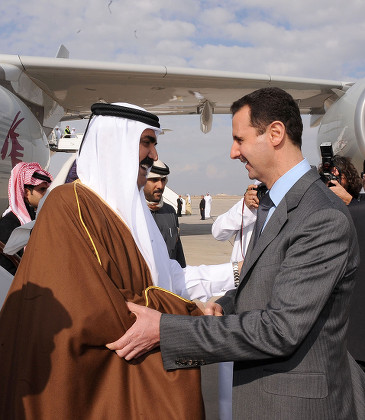 Syrian President Bashar Assad R Welcomes Editorial Stock Photo - Stock