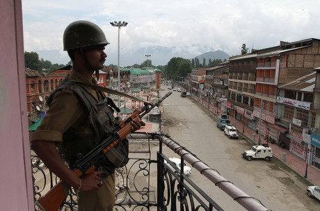 Indian Paramilitary Soldier On Vigil Atop Editorial Stock Photo - Stock ...