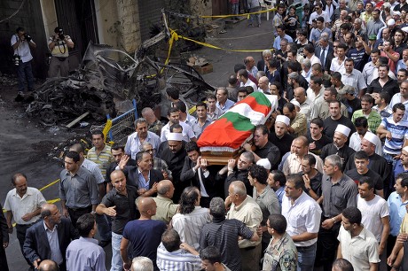 Lebanese Mourners Carry Coffin Assassinated Opposition Editorial Stock ...