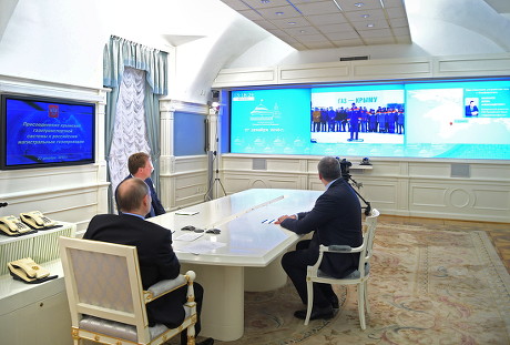 President Putin video conference on launching natural gas supplies to Crimea from mainland Russia, Moscow, Russia - 27 Dec 2016