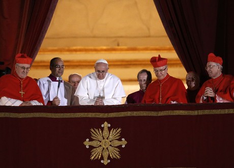 New Pope Francis Waves Balcony St Editorial Stock Photo - Stock Image