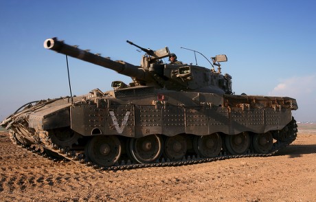 Israeli Merkava Tank Swivels Gun Early Editorial Stock Photo - Stock ...