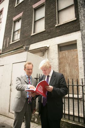 Boris Johnson announces funds to bring London listed buildings at risk back into use for housing. London, Britain - 08 Jul 2008