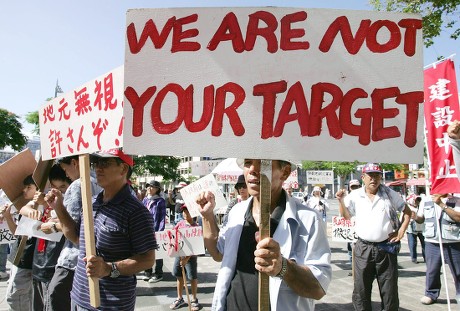 Okinawa Citizens Protest Building Us Military Editorial Stock Photo ...